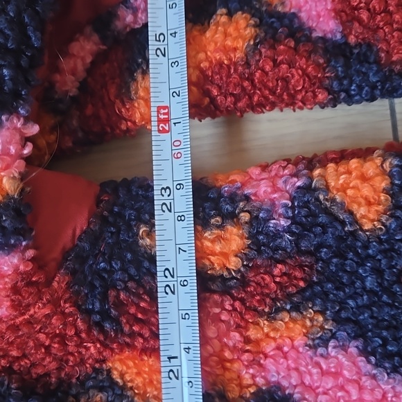 NWOT SAGE Collective Women's Red Faux Shearling Pullover Quarter Zip Sz L - Picture 7 of 9